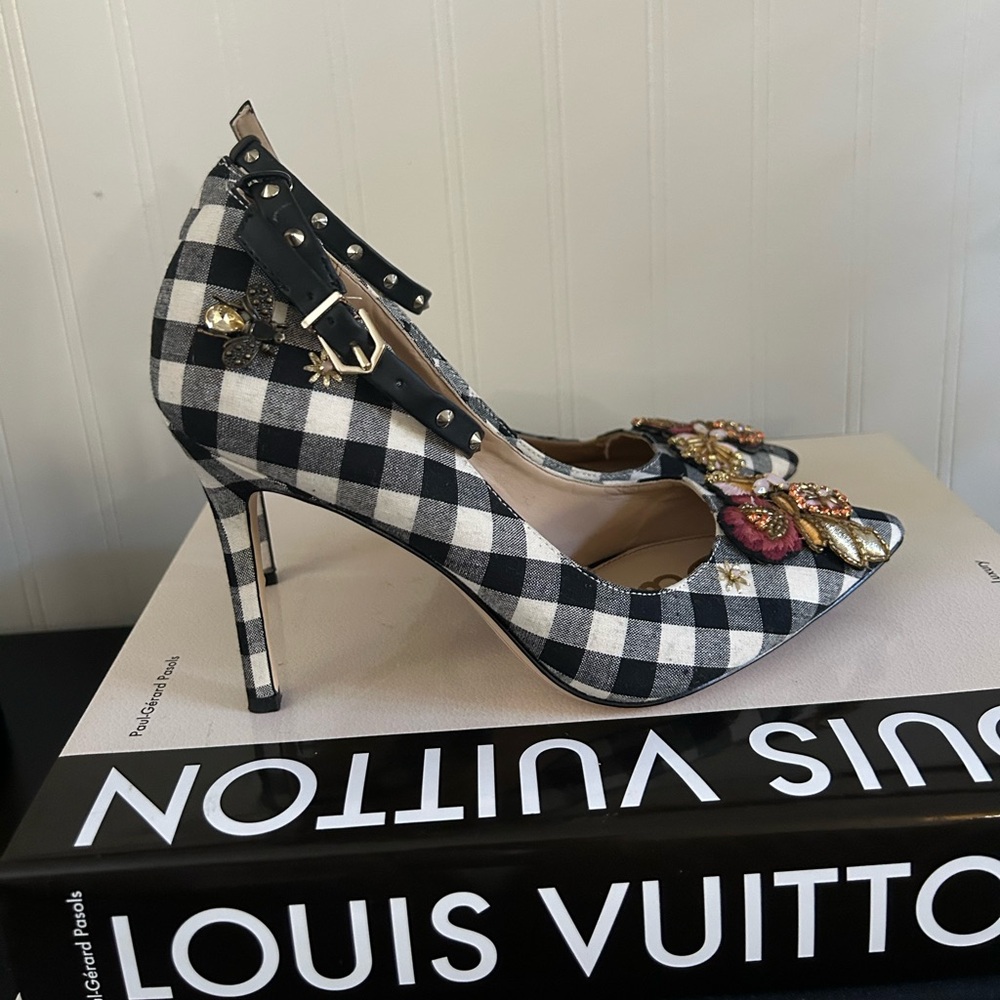 Sam Edelman hermione 3 Black and White Checkered Heels - Picture 11 of 16